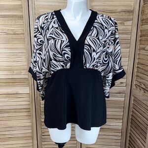 Cato Blouse  Stylish Black and White V-Neck Plus Size 18/20